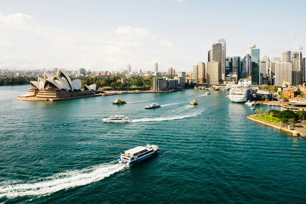 Sydney Harbour and the Opera House on a sunny day